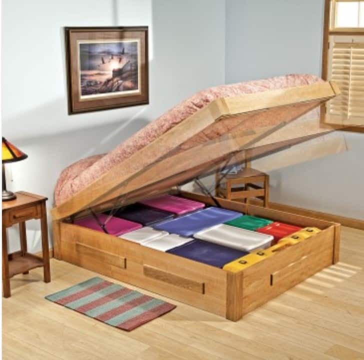 Platform bed lifts make storage easy