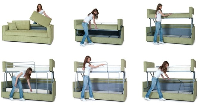 Collapsible bunk bed couch combos are interesting but prone to breaking