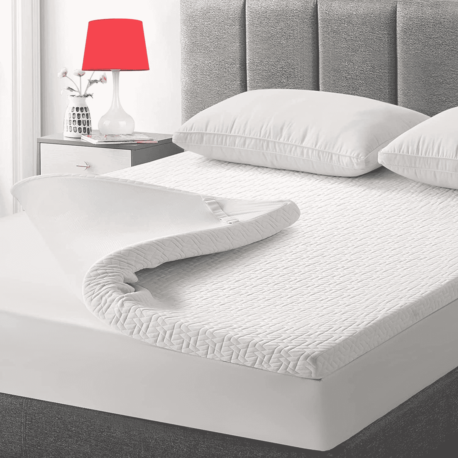 A memory foam mattress topper like this can help to add a little more comfort to a mattress that is firm.