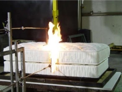 Mattress Exposed to open flame using Fire Barrier Technology