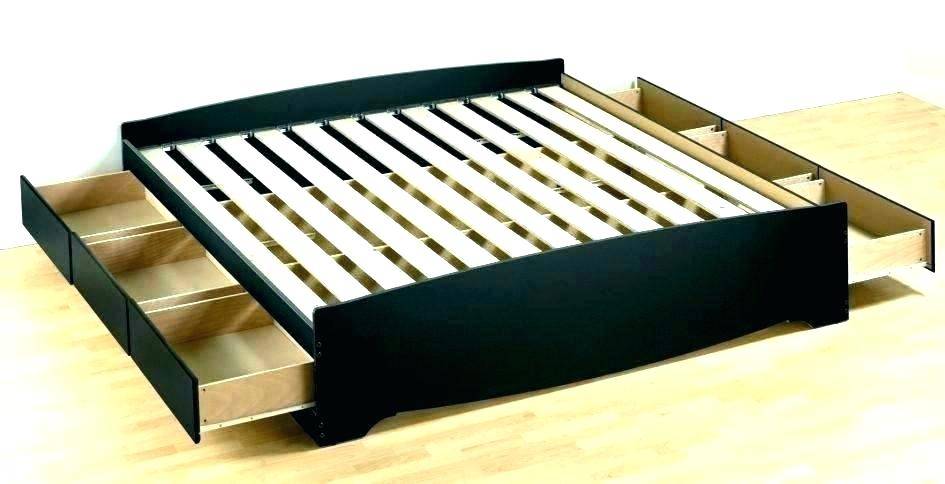 Platform Beds: Image of a platform bed with wooden slats