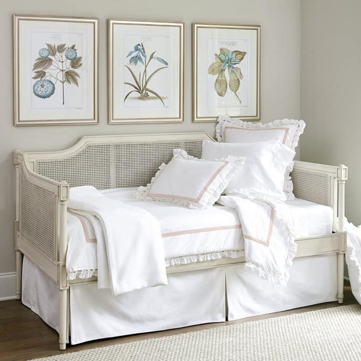 Trundle bed frames with upholstery make ample space for sitting up to read or watch television in bed. a trundle bed look like a couch