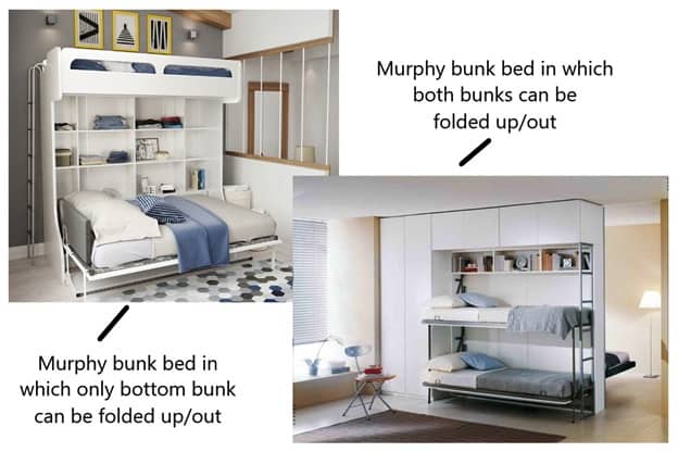 Murphy bunk beds can be folded into a cabinet.