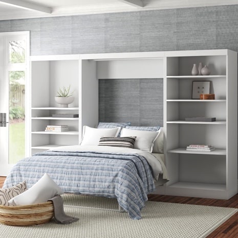 Murphy beds can fold into a wall, closet, or cabinet.