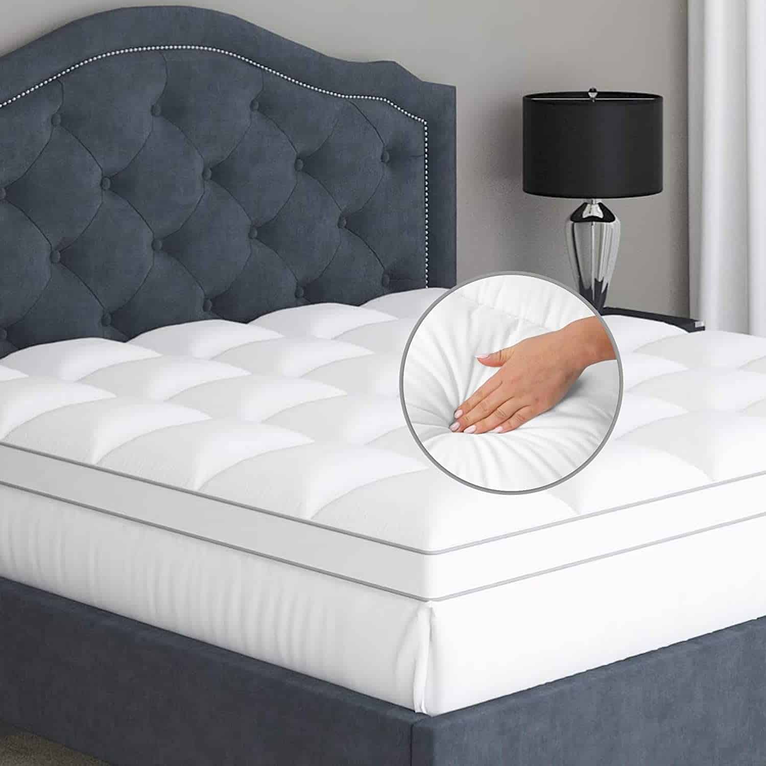 Queen Size Bed Topper Cover Pillow Top Mattress Pad for Mattress Memory Foam 