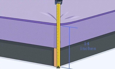 To shorten a bed skirt, first measure the drop length and determine the excess length.