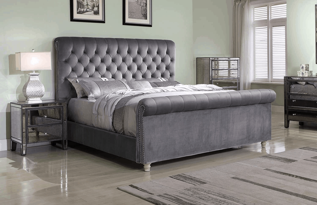 Cons of Upholstered sleigh beds are that they are heavy. Pros of these beds are that they’re comfortable and beautiful.