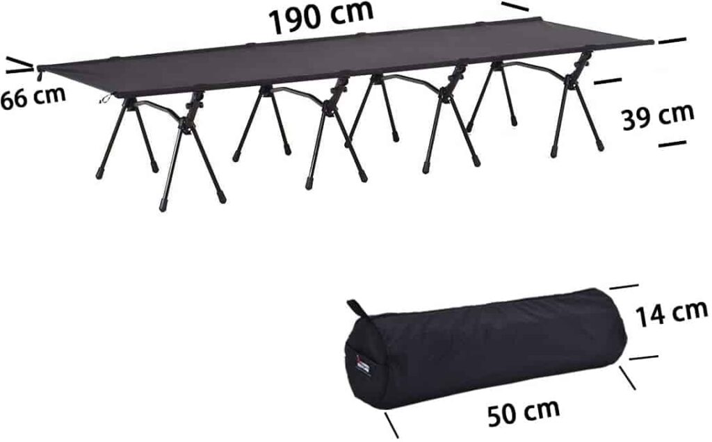 Camping cots that fold up and fit into convenient and portable storage bags are a suitable choice when hiking.