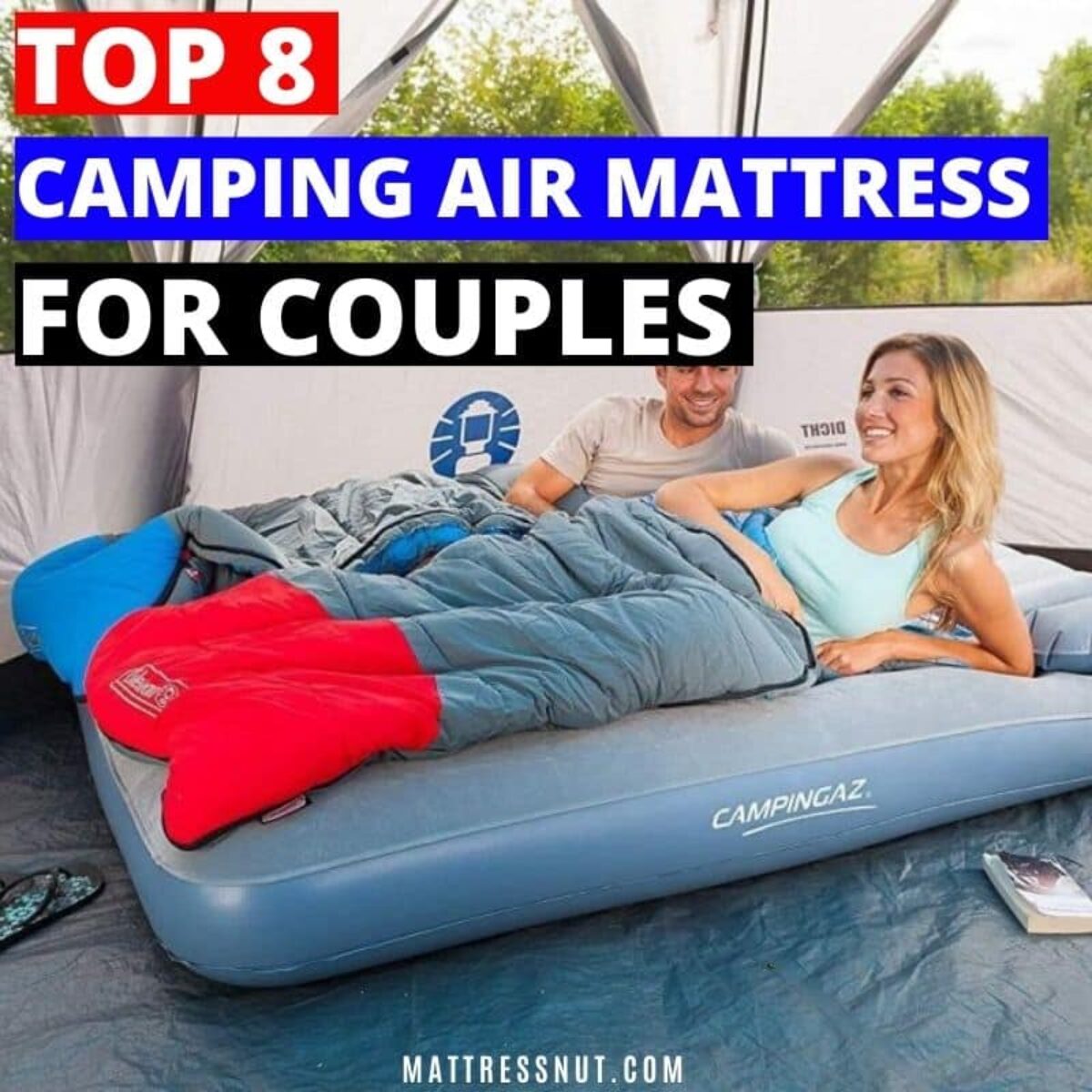 Deluxe Double Flock Air Bed Camping and Overnight Stay Easy Storage 