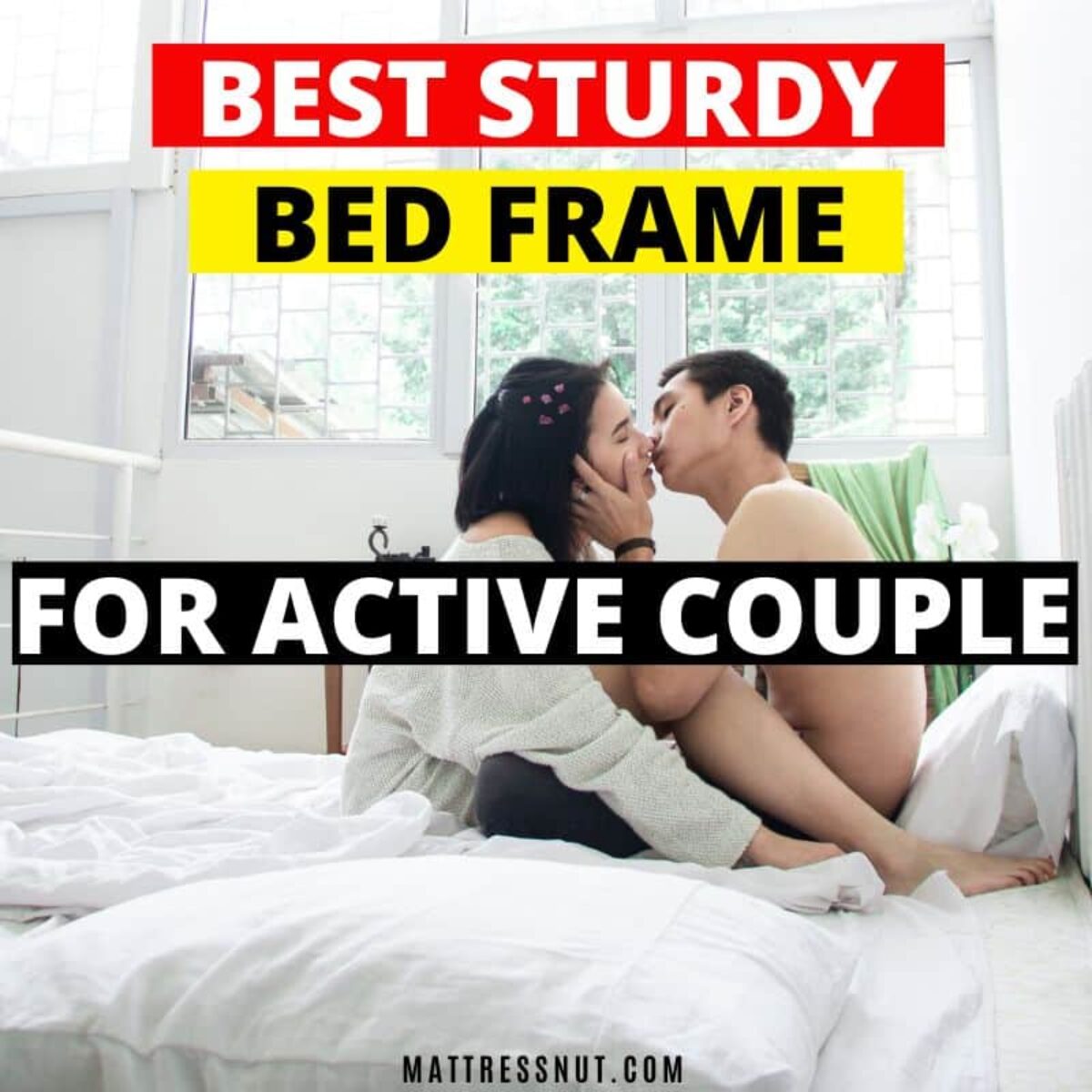 Sturdy bed frame for active couple