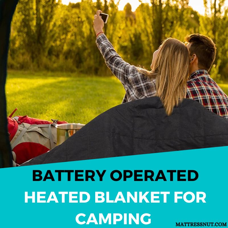 Battery operated heated blanket for camping