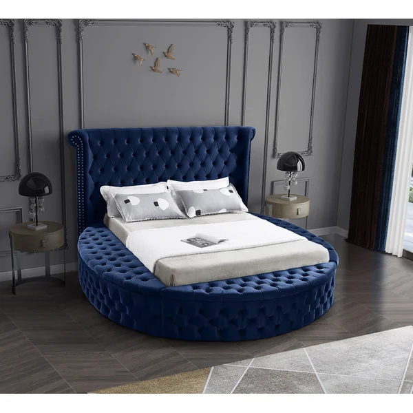 Luxus Navy Velvet Twin bed