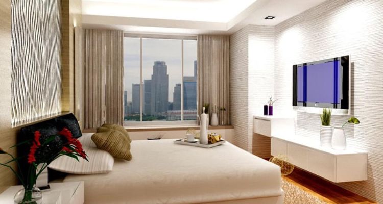 how high to hang tv in bedroom