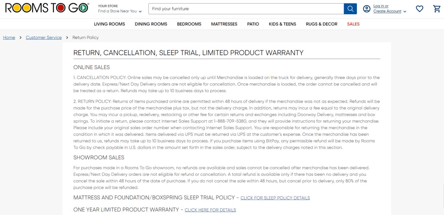Rooms To Go Return Policy Comprehensive Guide & Tips