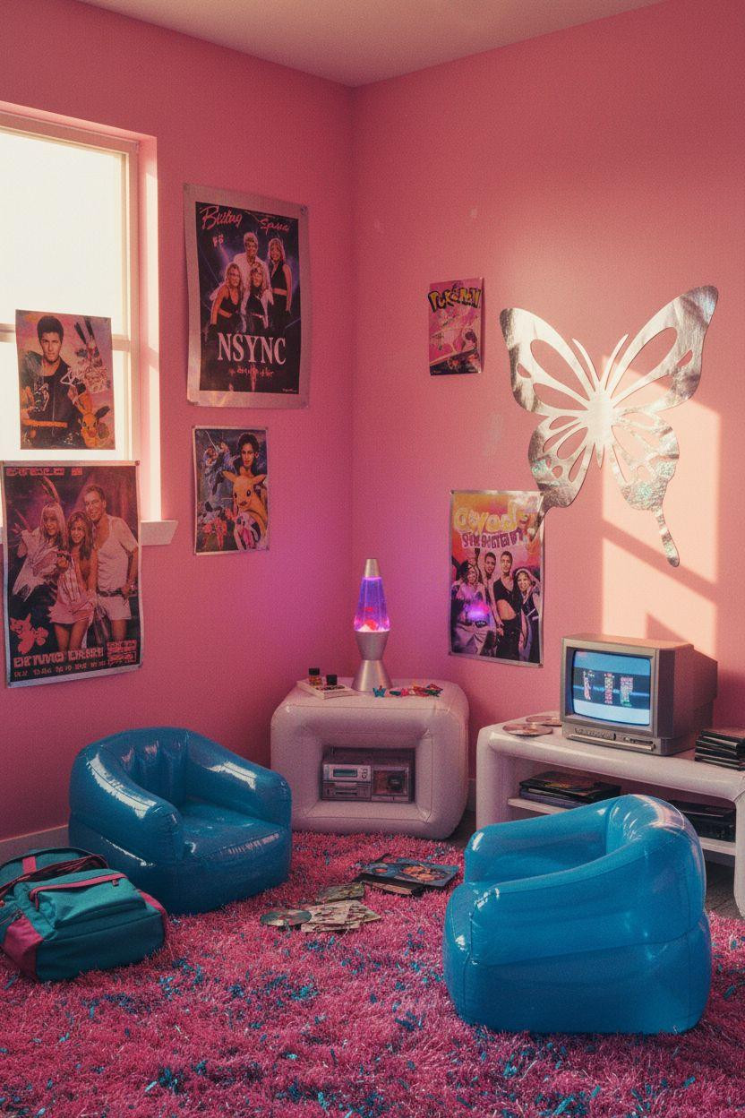 Bloxburg Bedroom Ideas - Y2K inspired bedroom design