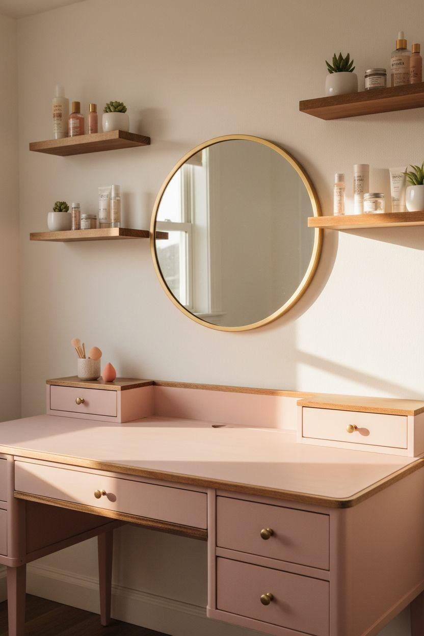 Vanity Ideas Bedroom - budget DIY painted desk vanity