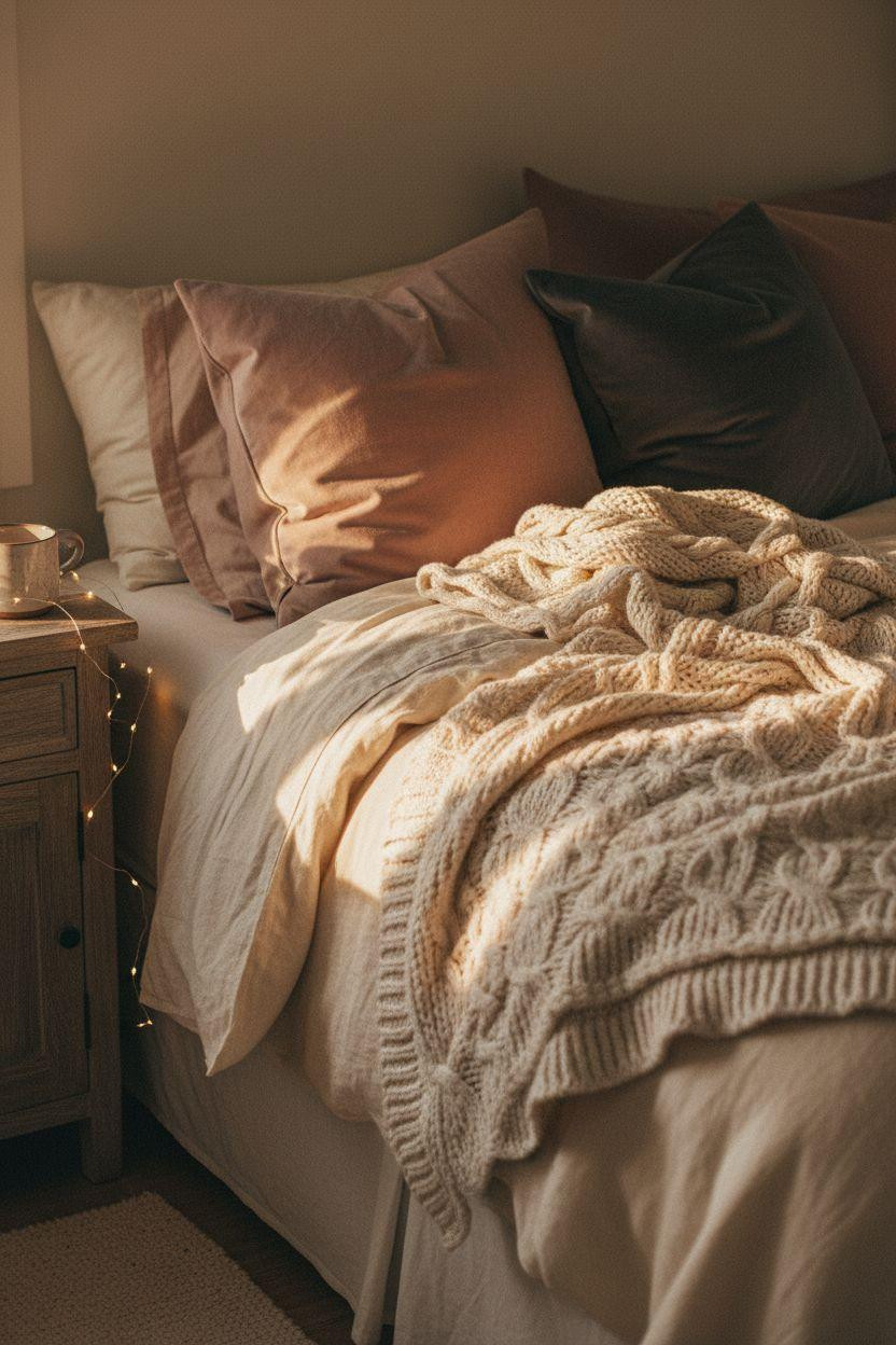 Bloxburg Bedroom Ideas - cozy layered bedroom corner