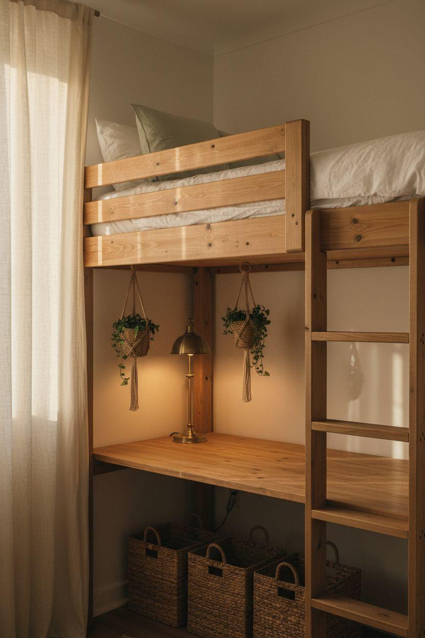 Loft Bed Decorating Ideas - DIY reclaimed pine loft bed with handmade details