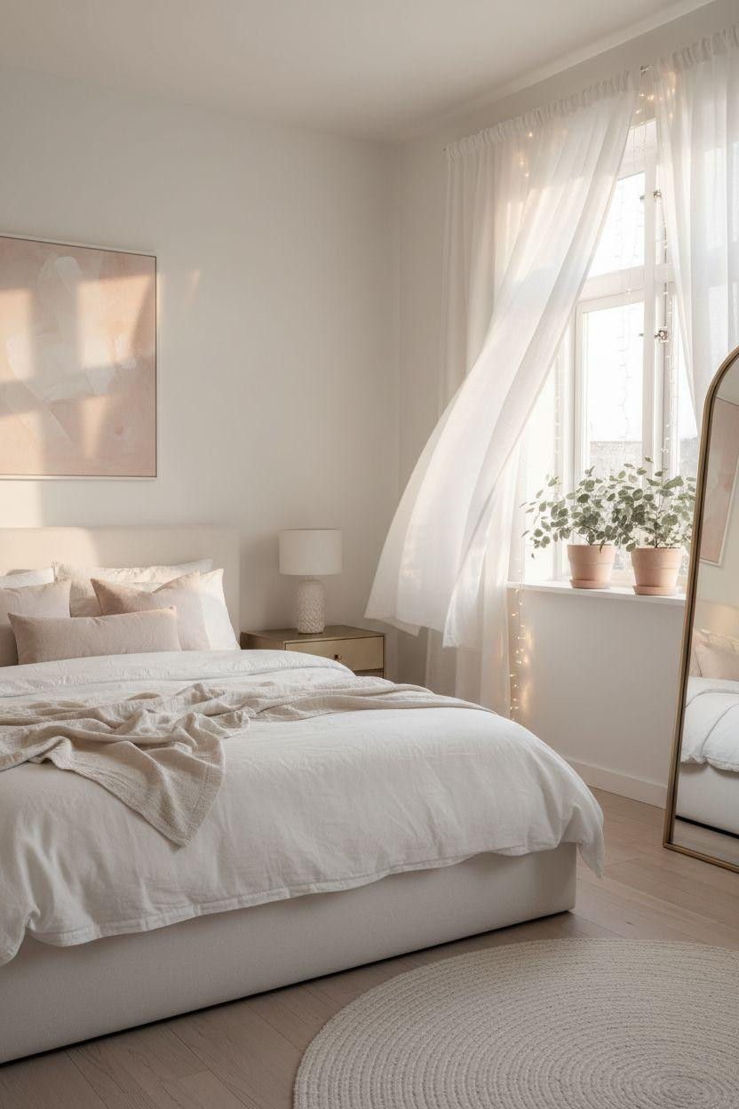 Bloxburg Bedroom Ideas - white minimalist bedroom design