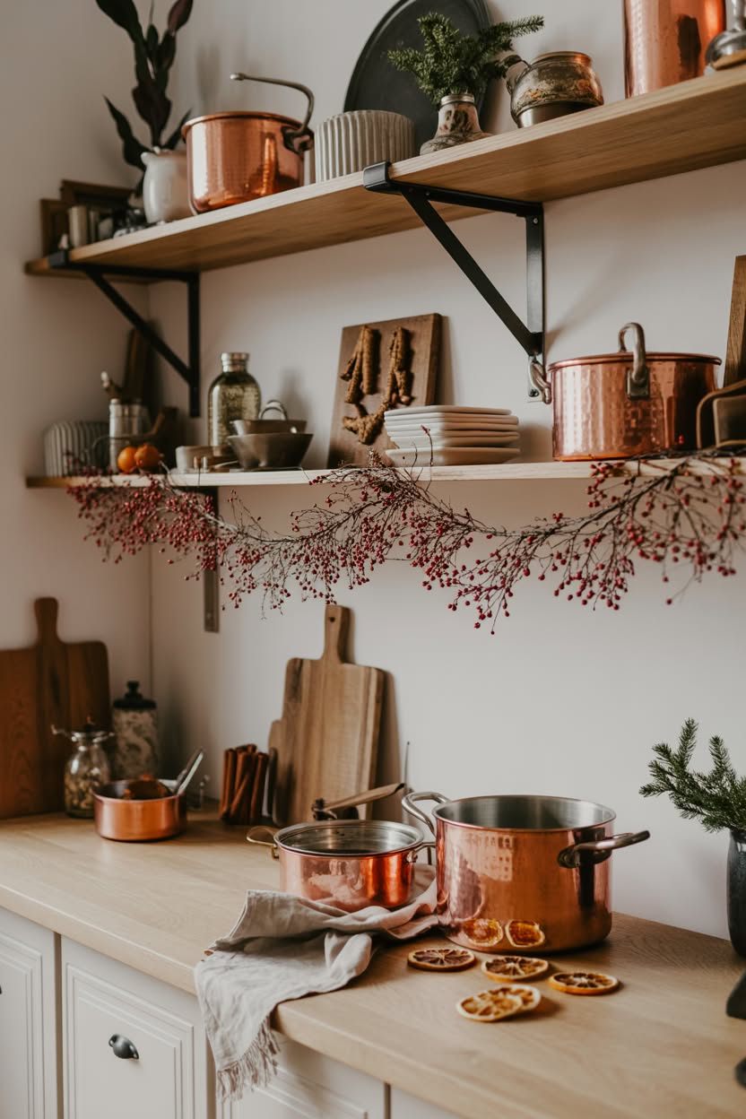 stunning farmhouse christmas kitchen island with red stockings plaid runner and decorated mini tree