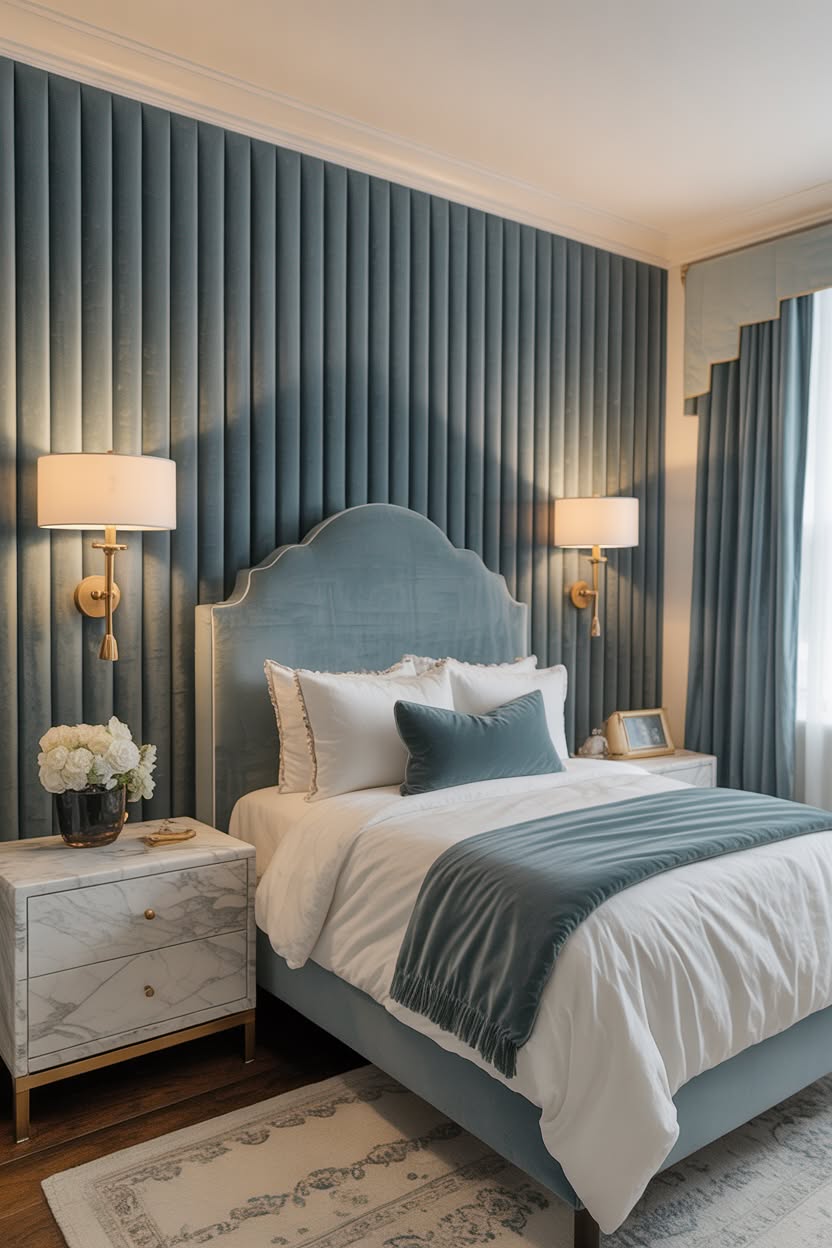 modern baby room with black accent wall geometric mobile white modern crib and marble pedestal tables