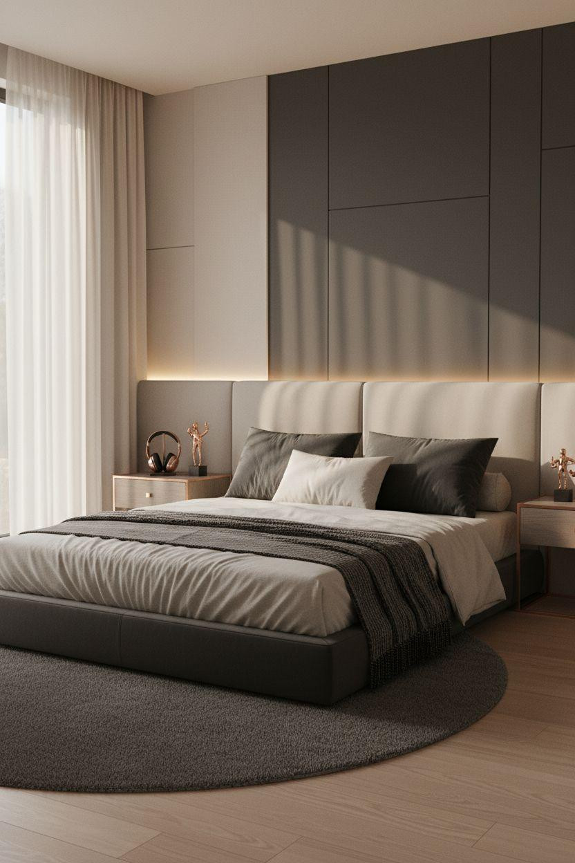 Bloxburg Bedroom Ideas - modern gray bedroom design