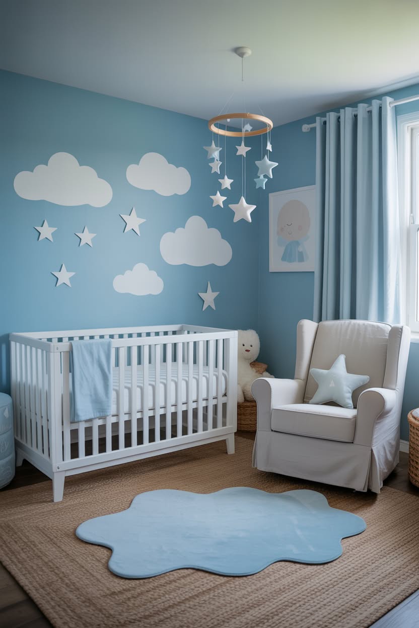 Luxury taupe nursery with tufted upholstered crib, crystal chandeliers, and elegant drapery canopy