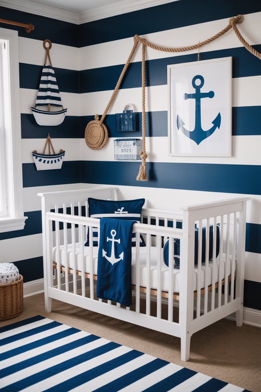 Woodland nursery with hand-painted forest mural, tree silhouettes, and adorable animal characters