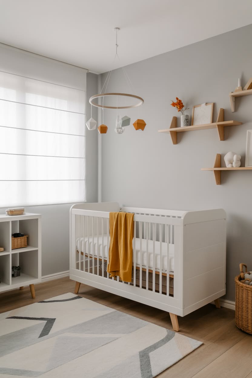 Blush pink nursery with oversized rose wall mural, crystal chandelier, and elegant pink velvet glider