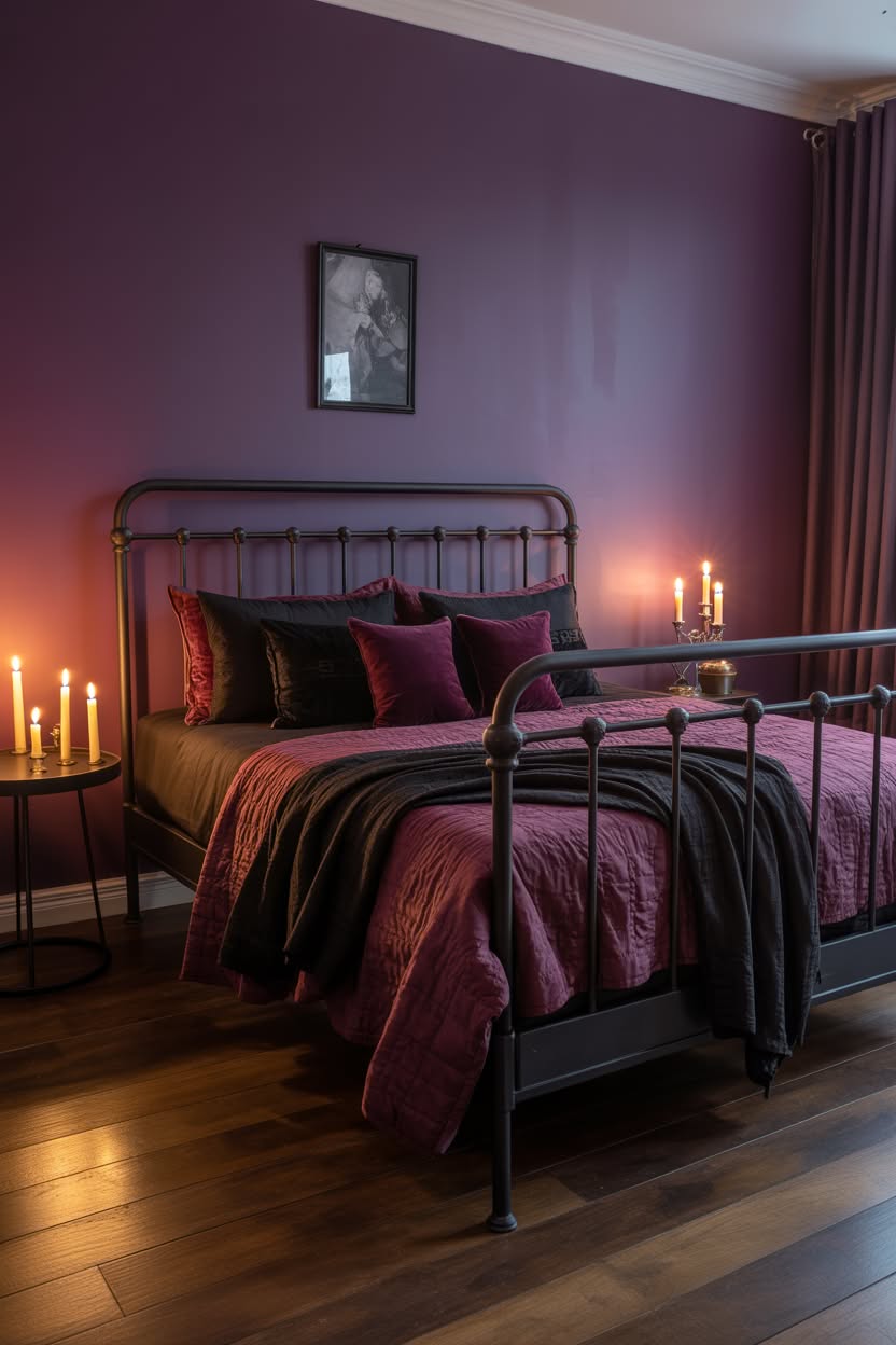 Dark corner with religious crosses vintage photos and candles