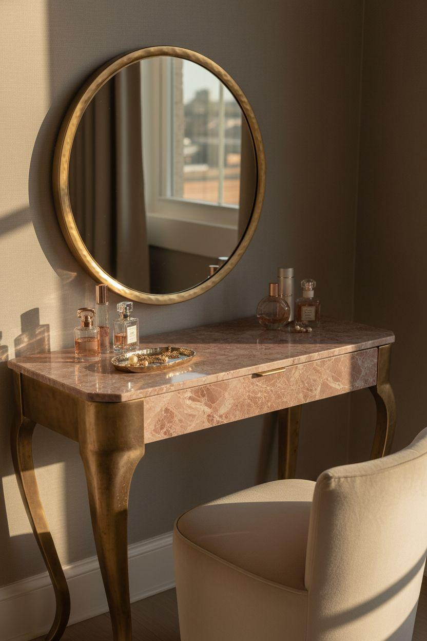 Vanity Ideas Bedroom - Art Deco vanity table with curved legs