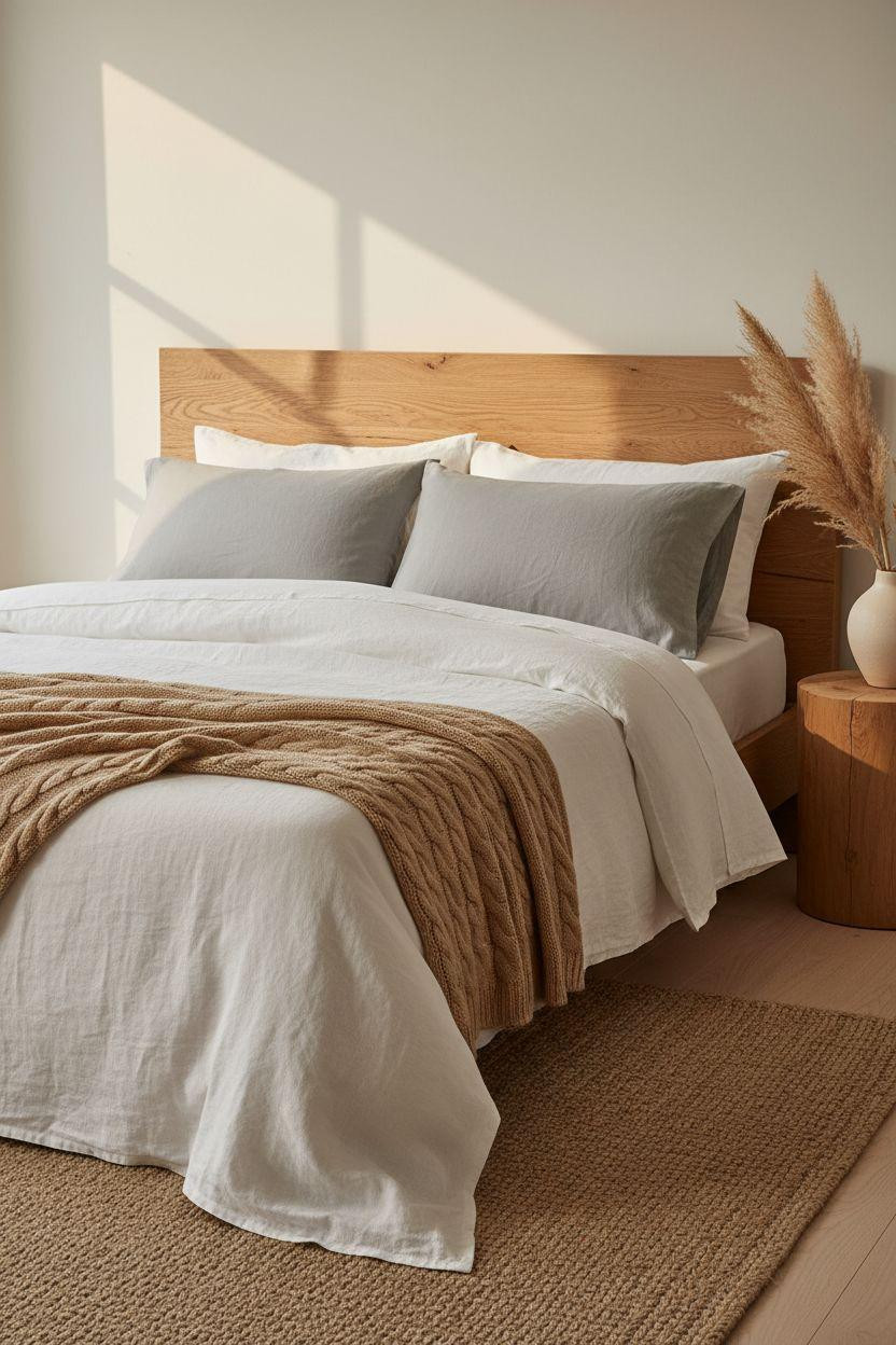 Neutral Bedroom Decor - serene bedroom sanctuary with layered neutral textiles