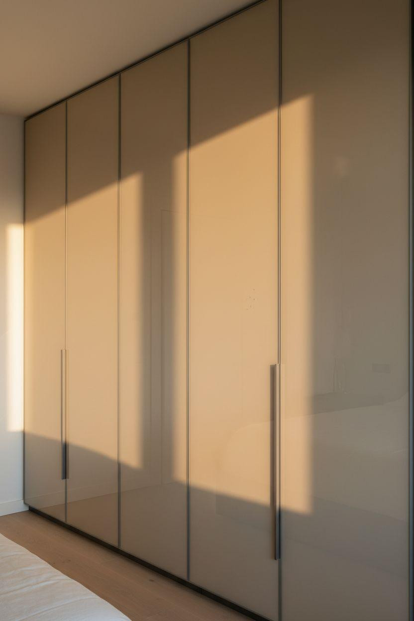 Sliding Wardrobe Design Bedroom Ideas - seamless glass frameless panels