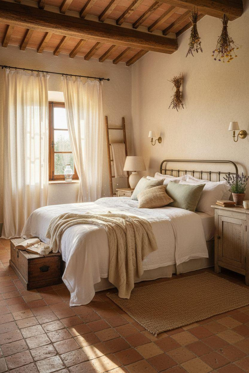 Bloxburg Cottage bedroom with rustic beams