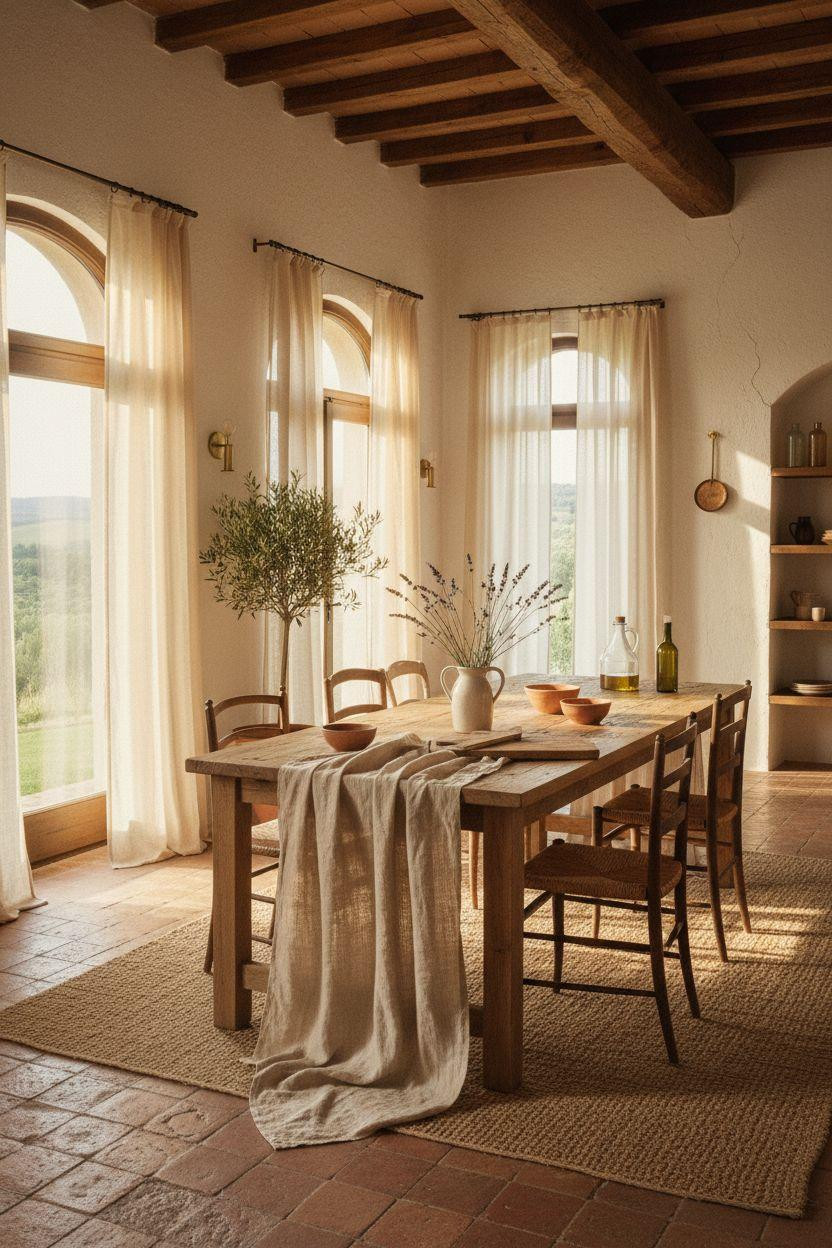 Bloxburg Cottage dining space with rustic table