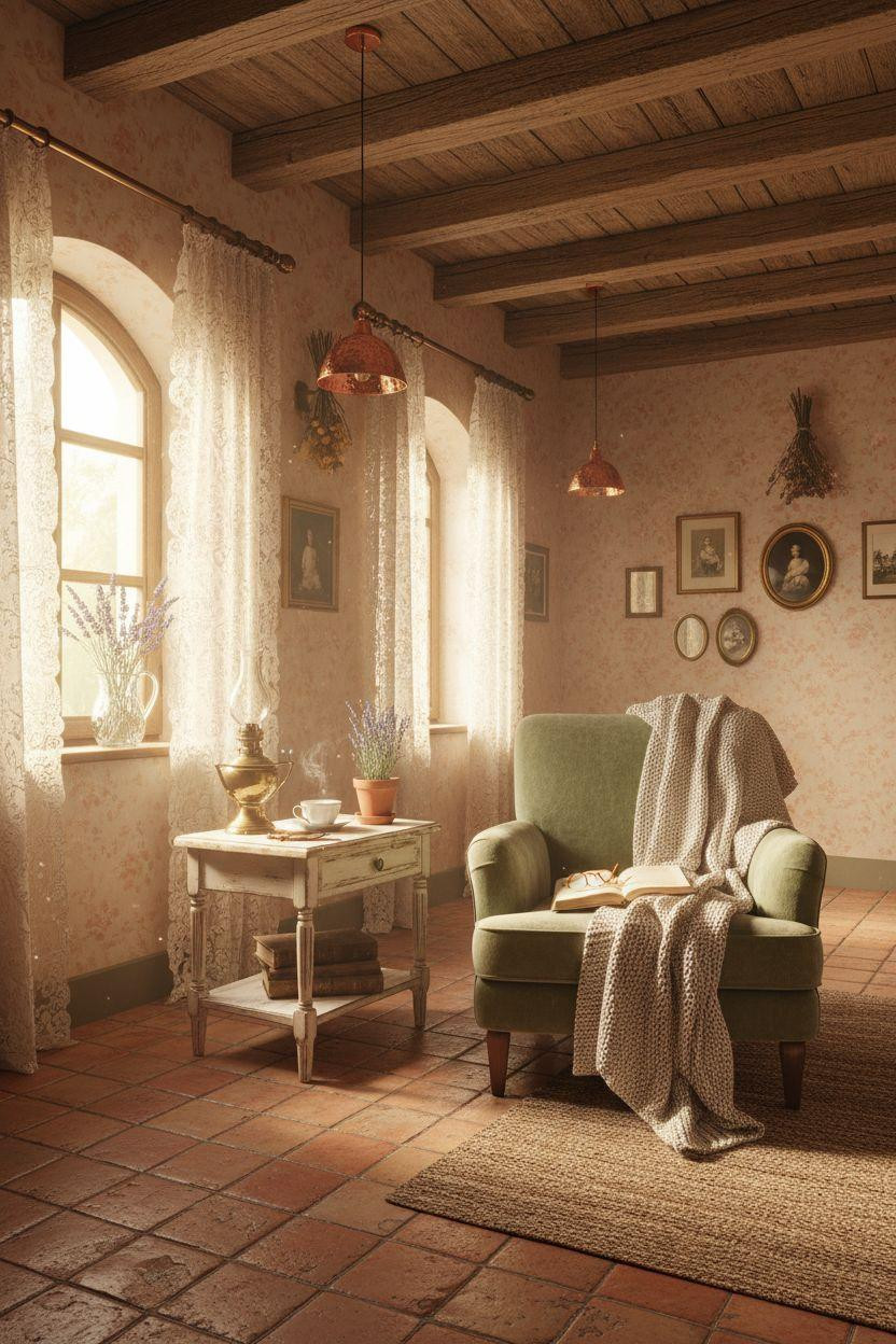 Bloxburg Cottage charming interior with vintage details