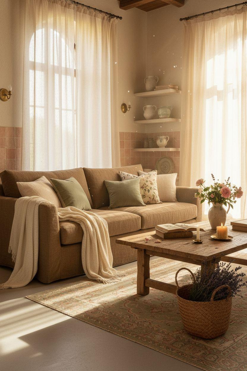 Bloxburg Cottage open living space with natural light