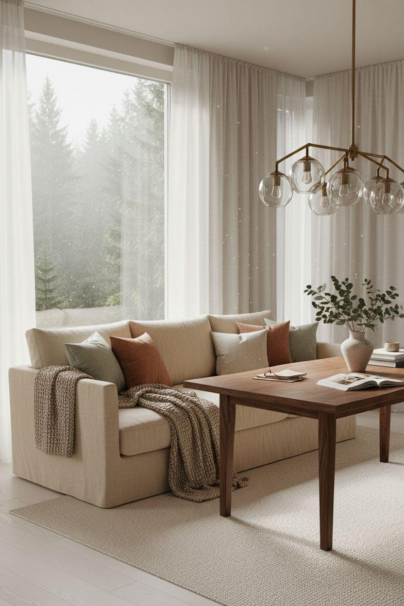 Bloxburg Dining Room with sculptural brass chandelier and open floor plan