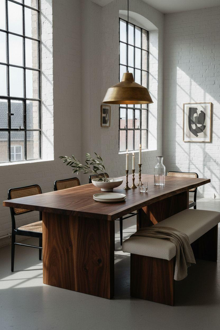 Bloxburg Dining Room with angular styling and matte black chairs