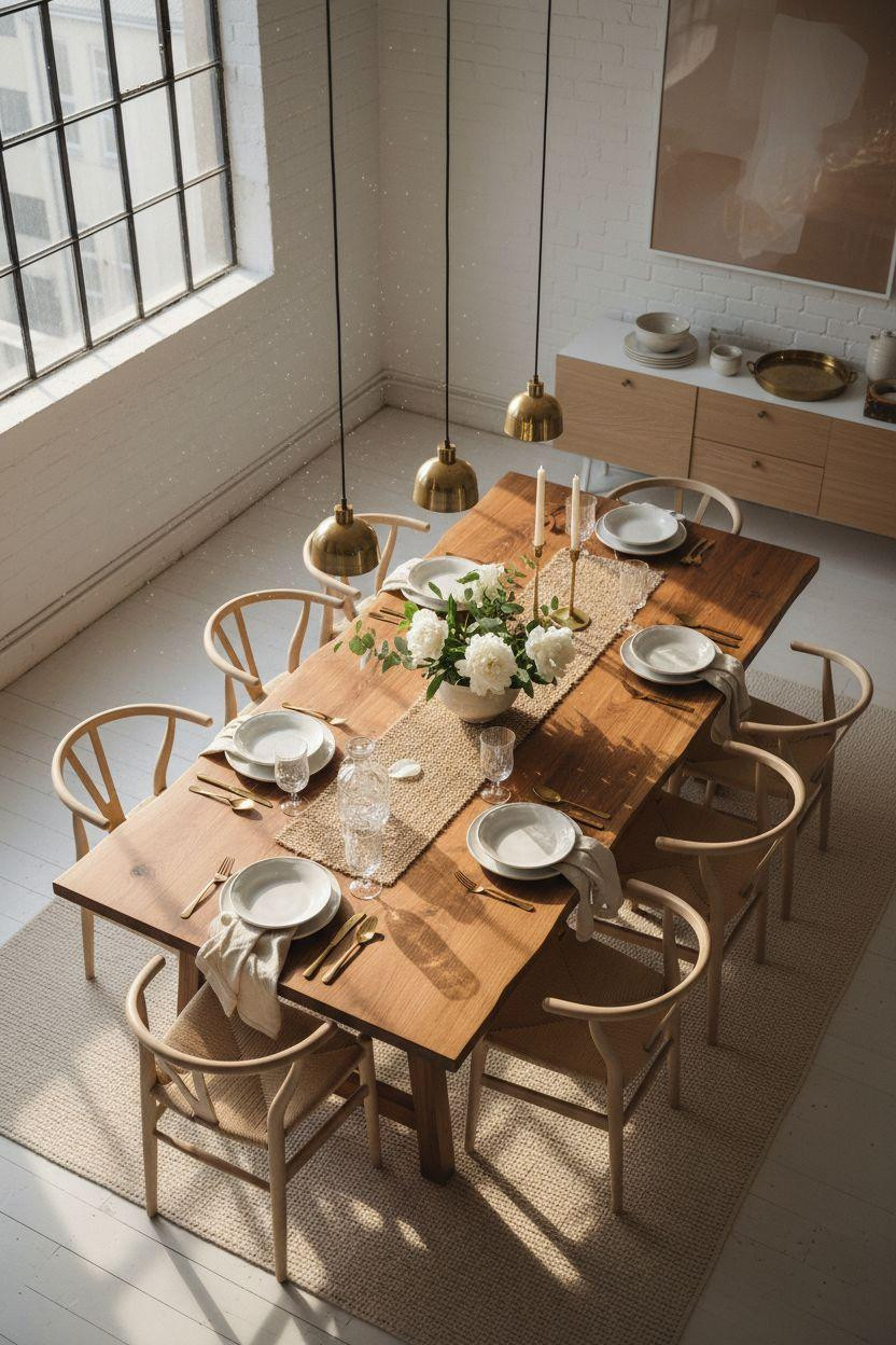 Bloxburg Dining Room with wishbone chairs and elevated table setting