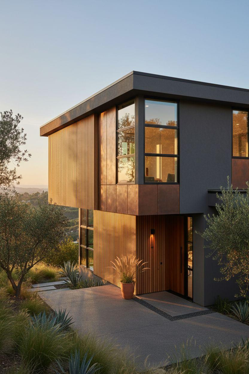 Bloxburg House Ideas Exterior - compact hillside home