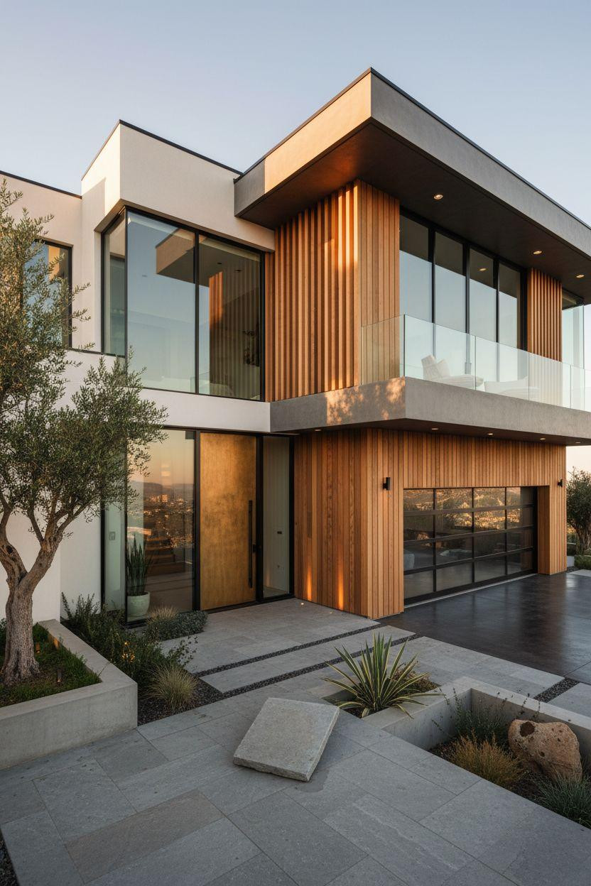 Bloxburg House Ideas Exterior - contemporary hillside mansion