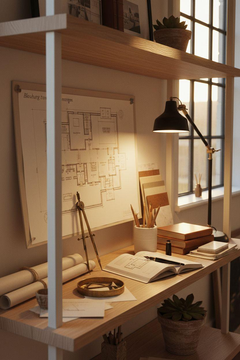 Bloxburg House Layouts - architect studio shelving display