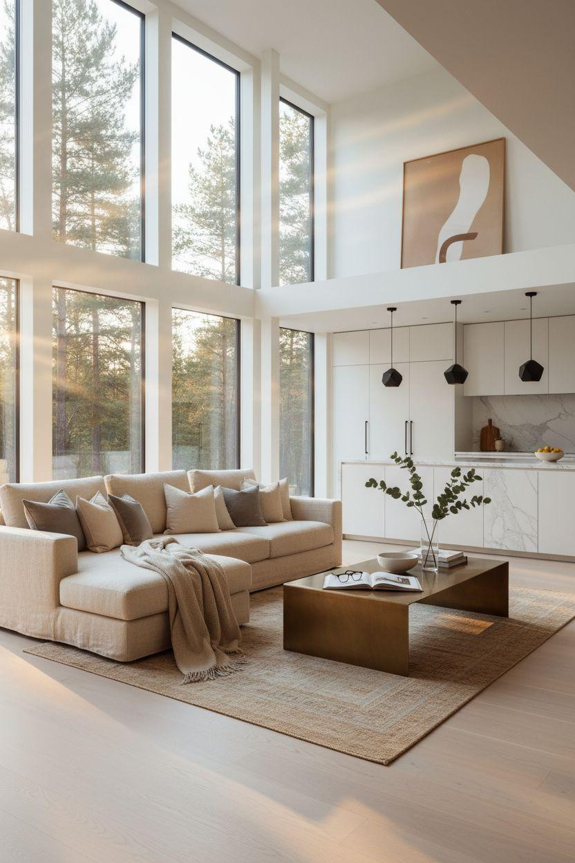 Bloxburg House Layouts - Scandinavian villa open-concept