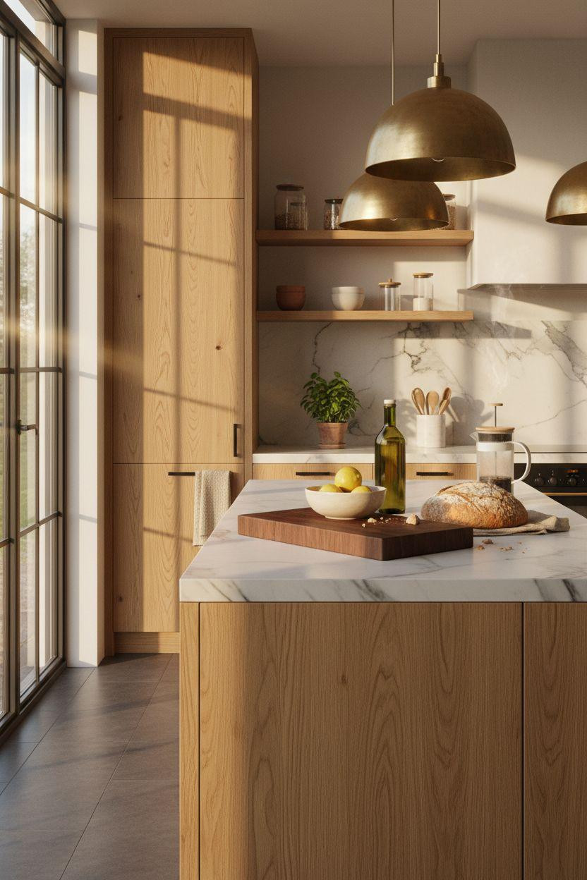 Bloxburg Kitchen Ideas - luxury kitchen with marble and brass