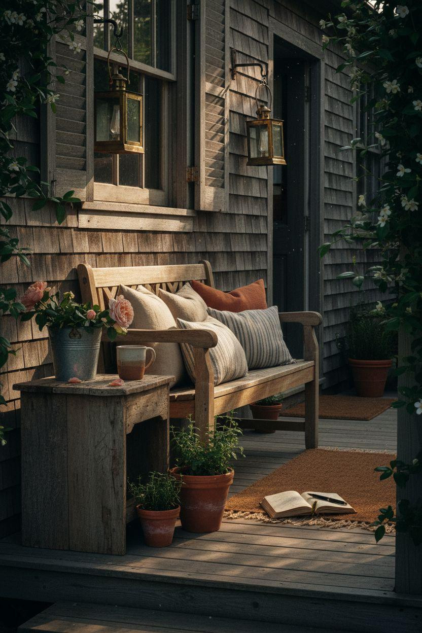 Small Front Porch Ideas - vintage coastal back porch