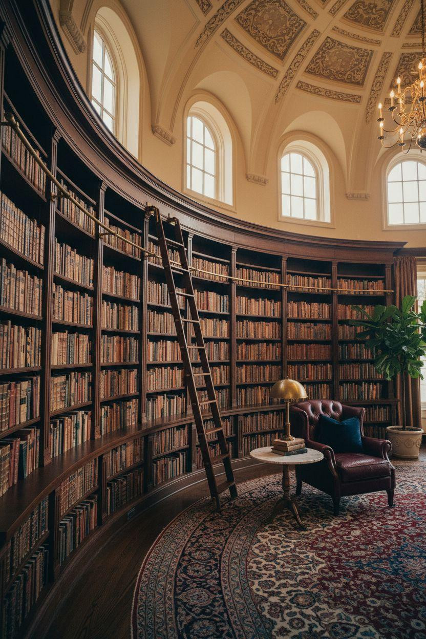 Dream Home Library Ideas - circular room with domed ceiling