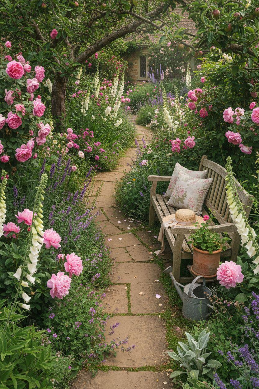 Cottage Garden overhead view showing layout