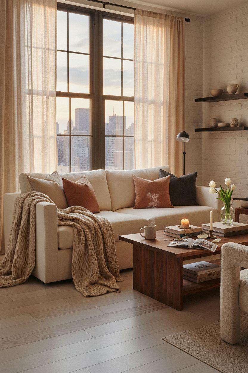 New York City Apartment - cozy corner with white oak floors and natural light
