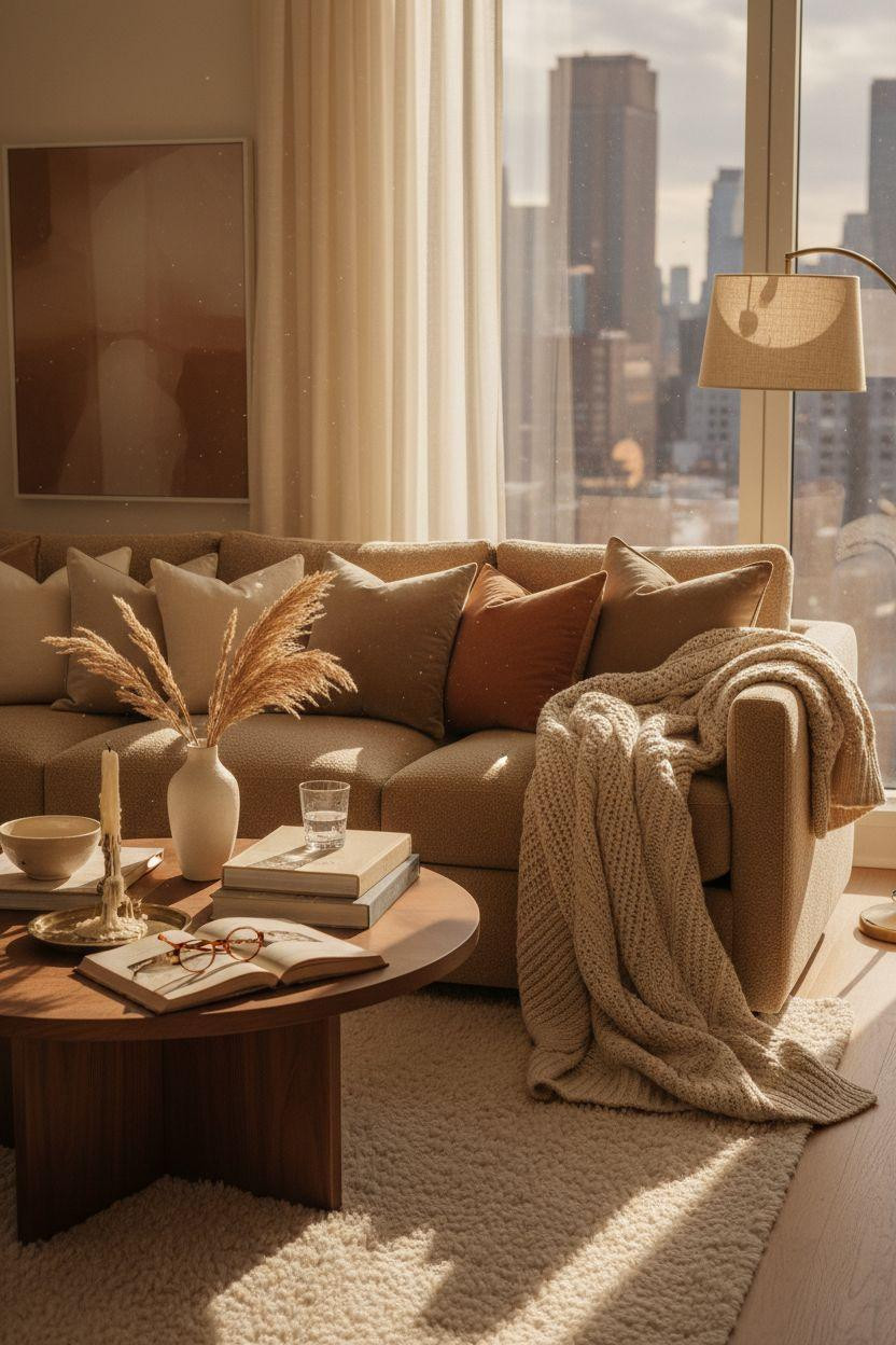 Penthouse Apartment - cozy textured living room setup